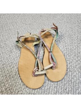 Cocobelle Women's Multicolor Snake Print Leather Sandals Size 8.5